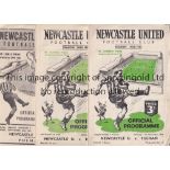 NEWCASTLE A collection of 34 Newcastle United home programmes (21) v Derby County (bus tickets taped