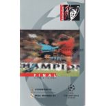 1998 CHAMPIONS LEAGUE FINAL Juventus v Real Madrid played in Amsterdam. Official 32-page VIP