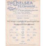 CHELSEA Single sheet home programme v Fulham London Professional Charity Fund 26/8/1923. Ex Bound