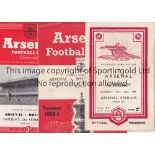 ARSENAL Eighteen programmes for home Reserve matches v. Aldershot 48/9, Southend 50/1 Cup, Plymouth,