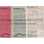 DARLINGTON Eighteen home programmes including v Grimsby, Chester and Tranmere gatefold progs 52-