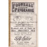 LIVERPOOL V EVERTON 1925 Programme 7/2/1925, ex-binder and tape on spine. Fair to generally good