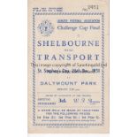 1951 LEINSTER CUP FINAL Programme for Shelbourne v Transport 6/12/1951 at Dalymount Park, Dublin.