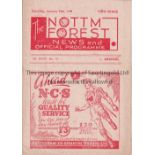 NOTTINGHAM FOREST V ARSENAL 1948 Programme for the Friendly at Forest 24/1/1948, very slightly