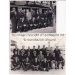 ENGLAND Two original B/W photos of the football Tour to South America in 1953. 9" X 6" team group,