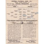 ARSENAL Single sheet programme for the Public Practice Match 7/8/1948, tear repaired, folded and