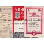 ARSENAL Three programmes for Combination Cup Semi-Finals at Arsenal v. Leicester 47/8 team