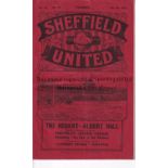 SHEFFIELD UNITED V ARSENAL 1933 Programme for the last League match in Arsenal's Championship season