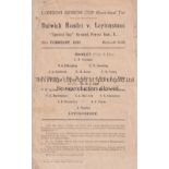 LONDON SENIOR CUP SEMI-FINAL 1920 Single sheet programme for Dulwich Hamlet v Leytonstone 21/2/
