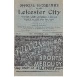 LEICESTER CITY v SUNDERLAND Programme for the 1st Division match at Leicester v Sunderland 29/9/