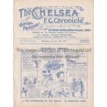 CHELSEA Home programme v Reading FA Cup 1st Round Replay 12/1/1921. Ex Bound Volume. 4 Page.