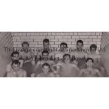 WALES An original B/W 8" X 3" Daily Express photo of the players in the bath after their match v.