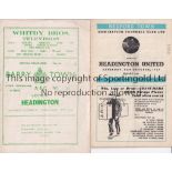 HEADINGTON Two Headington United away programmes from the 1953/54 season v Barry Town (lacks