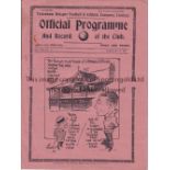 SPURS Programme Tottenham v Fulham 26/2/1938. Horizontal fold. Slightly worn at reverse. No writing.