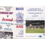 ARSENAL Twenty two programmes for away Friendlies v. Enfield 83/4 and 85/6, Folkestone 81/2,
