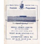 WEST HAM UNITED Programme v Combined Area XI 14/5/1955 for the Opening of Briggs Sports Ground,