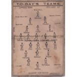 WALSALL V GLOSSOP NORTH END 1896 Single card programme for the Friendly match on 1/9/1896 at Hillary