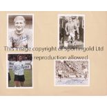 ENGLAND AUTOGRAPHS / WORLD CUP 1966 Four stickers laid on card individually signed by Roger Hunt,