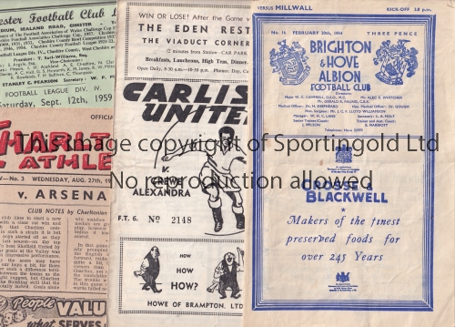 1950's A collection of 190 programmes of League Clubs almost all from the 1950's with just a few