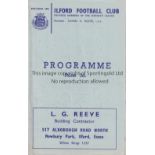 MILLWALL Programme for away Friendly v. Ilford 5/3/1966. Good