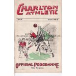 CHARLTON ATH. V CARDIFF CITY 1934 Programme for the League match at Charlton 29/12/1934. Generally