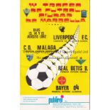 LIVERPOOL Programme and advertising flyer for the Tournament in Marbella 13-15/8/1982. Good