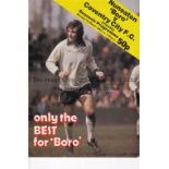 GEORGE BEST Programme Nuneaton Borough v Coventry City Friendly 7/3/1983 in which George Best played