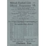 MILLWALL Programme for the home FL South match v Arsenal 23/3/1946, very slightly creased and team