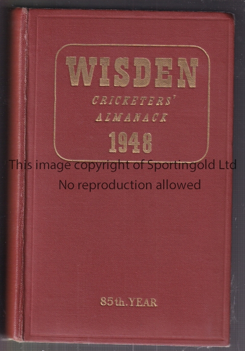 WISDEN Original Publishers Hardback John Wisden's Cricketers' Almanack 1948. Complete. Generally