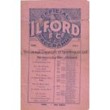 ILFORD V DULWICH HAMLET 1931 Programme for the Isthmian League match at Ilford 21/2/1931