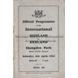 SCOTLAND V ENGLAND 1935 Programme for the match at Hampden Park 6/4/1935. Scores entered.