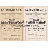 GATESHEAD AFC Two home programmes in 1951/2 season v Southport and Stockport Co. very slightly