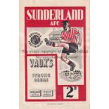 SUNDERLAND Home programme for the friendly v Galatasaray 13/9/1950. No writing. Generally good