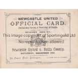 NEWCASTLE UNITED V NOTTS. COUNTY 1896 Four page programme for the League match at St. James' Park