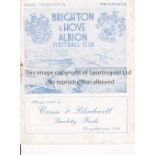 BRIGHTON Bijou style home programme v Watford 15/11/1941. London War League. Some light rusting of