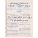 EVERTON RES. V BLACKPOOL RES. 1937 Four page programme 13/3/1937, outer cover appears to be missing,