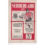 SUNDERLAND V ARSENAL 1951 Programme for the League match at Sunderland 31/3/1951. Good