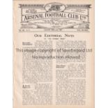 ARSENAL Programme for the home Combination match v. Chelsea 23/4/1925, ex-binder. Generally good