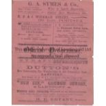 PORTSMOUTH V BRISTOL CITY 1900 Programme for the match at Portsmouth 13/2/1900, believed to be the