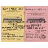 HEADINGTON Two Headington United home programmes v Oxford City (Smith Memorial Cup Final) 14/10/1959