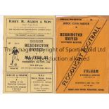 HEADINGTON Two Headington United home programmes from the 1956/57 season v Fulham (4 Page Floodlight