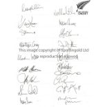 CRICKET AUTOGRAPHS A collection of 2 A4 hand signed autograph sheets of New Zealand tour to England