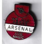 ARSENAL Metal Coffer badge "We All Agree Arsenal Are Magic". Good