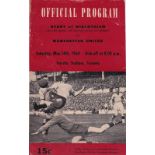 HEARTS V MANCHESTER UNITED 1960 Programme for the Friendly played on 14/5/1960 at the Varsity