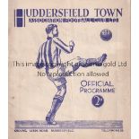 HUDDERSFIELD TOWN V ARSENAL 1937 Programme for the League match at Huddersfield 8/9/1937, very