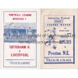 TOTTENHAM HOTSPUR Two home pirate issue programmes v. Preston 49/50 issued by Buick and v. Liverpool
