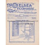 CHELSEA Home programme v Woolwich Arsenal 28/3/1910. Not Ex Bound Volume. Lacks staples. No writing.