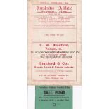 CARSHALTON ATHLETIC V TOOTING & MITCHAM 1932 Programme and Ball Fund ticket for the London league