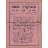 SPURS Programme Tottenham v Bury 27/12/1937. Horizontal fold. Score, scorers and team changes.