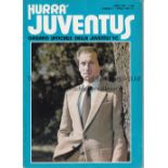 JUVENTUS V ARSENAL 1980 Official club magazine Hurra' Juventus for April 1980 advising that they